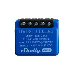 Shelly Relais "1 Mini Gen. 3" WLAN BT max. 8A 1 Kanal Unterputz