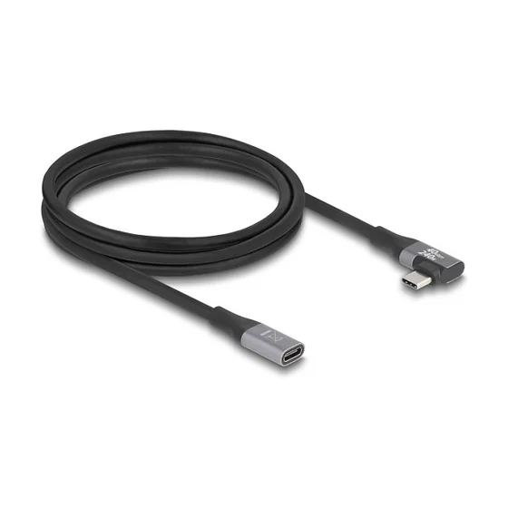 Delock USB 20 Gbps Verlängerungskabel gewinkelt links / rechts USB PD 3.1 Extended Power Range 240 W 2 m