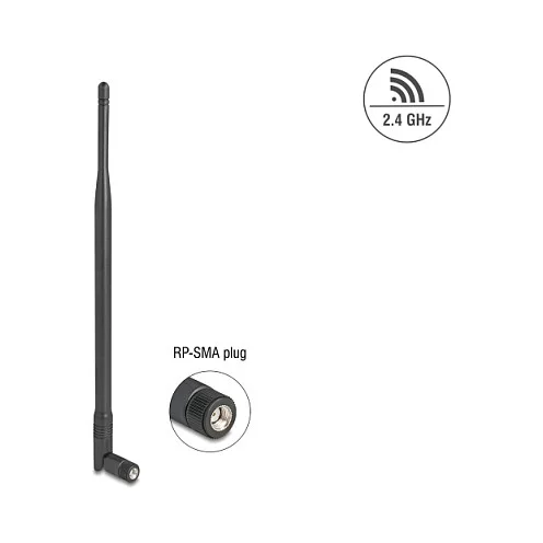 Delock WiFi 2,4 GHz Antenne RP-SMA Stecker 7 dBi omnidirektional mit Kippgelenk schwarz