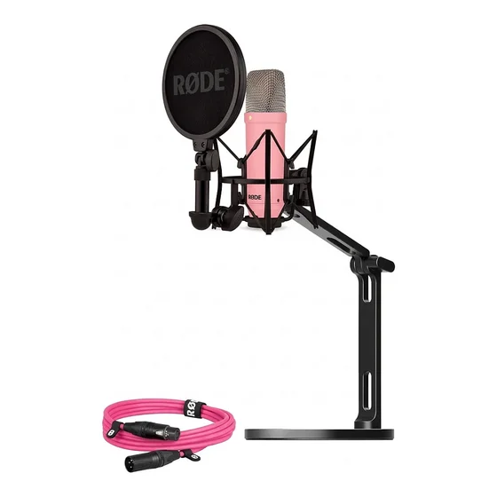 Rode Microphones NT1 Signature +XLR-Kabel+Desktop Studio Arm (pink, Bundle)