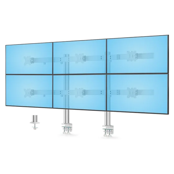 StarTech.com Six-Monitor Desk Mount w/ Crossbar, Up To 32 in Screens/17.6lb - Befestigungskit - für 6 LCD-Displays - Säule, dual
