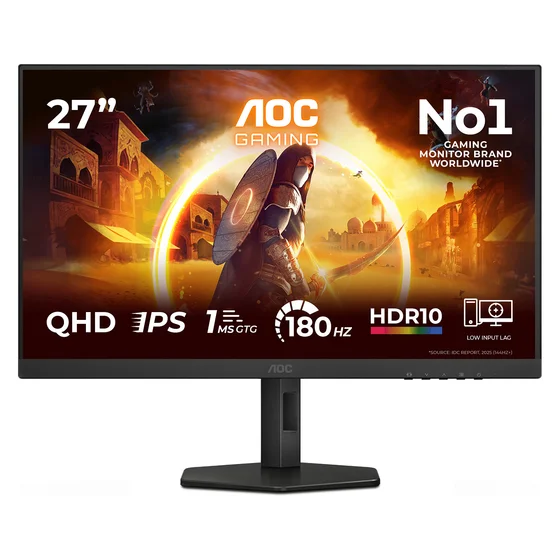 68,6cm/27" (2560x1440) AOC G4 Q27G4XF 16:9 QHD FastIPS 0,5ms 180Hz HDR10 HDMI DP Pivot Gaming Black