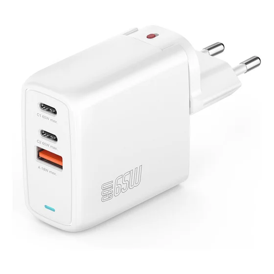 4smarts Ladegert GaN Flex 65W 2 USB-C+1 USB-A. wei