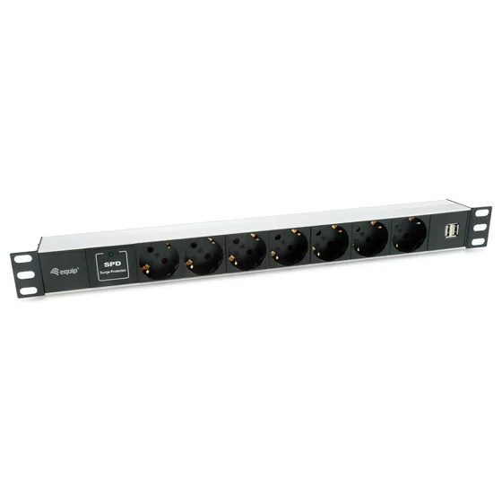 Equip Steckdosenleiste 19"(1HE)7fach Schuko16A.1.8m Kabl. si