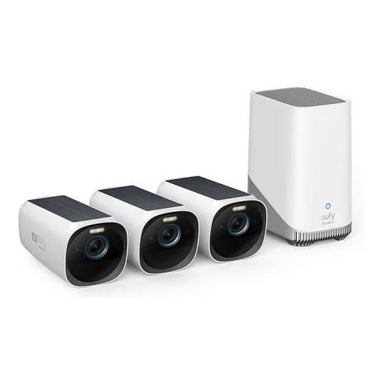 eufyCam S330 (eufyCam 3) - Videoserver + Kamera(s) - drahtlos (Wi-Fi) - 3 Kamera(s) - CMOS - wei, Schwarz
