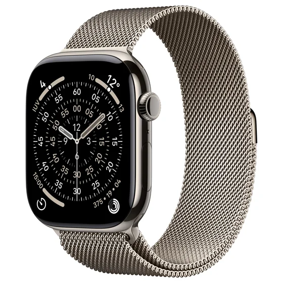 Apple Watch S11 Titan Natur Cellular 46mm (Milanaise Armband natur) S/M