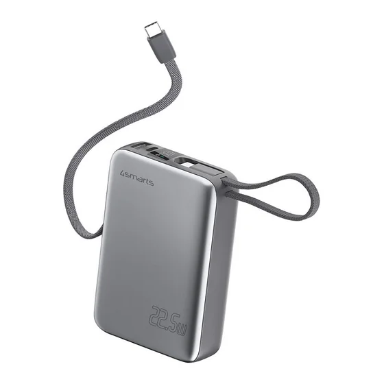 4smarts Powerbank Pocket Dual Cord 20000mAh 22.5W, spacegrau