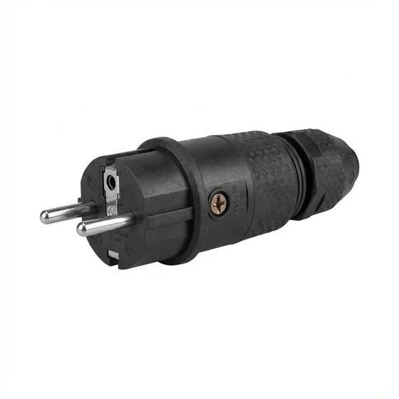ABL 100000068 Professional Stecker. SCHUKO & fr-be. Elamid-2K. schwarz. sv. IP54