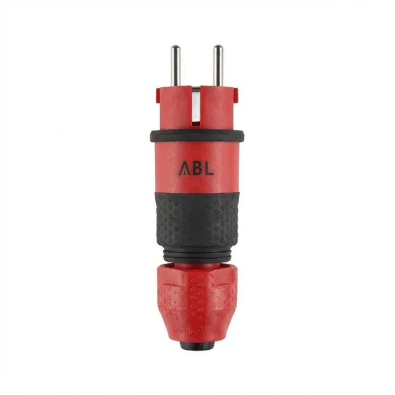 ABL 100000069 Professional Stecker. SCHUKO & fr-be. 2Elamid-2K. rot. sv. IP54. T