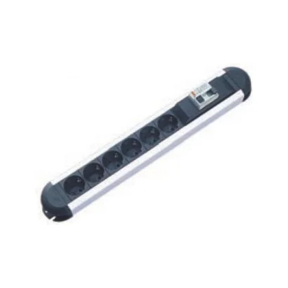 BACHMANN PRIMO RCD Steckdosenleiste 6x Schutzkontakt 1xRCD Schutz Aluminium 2m