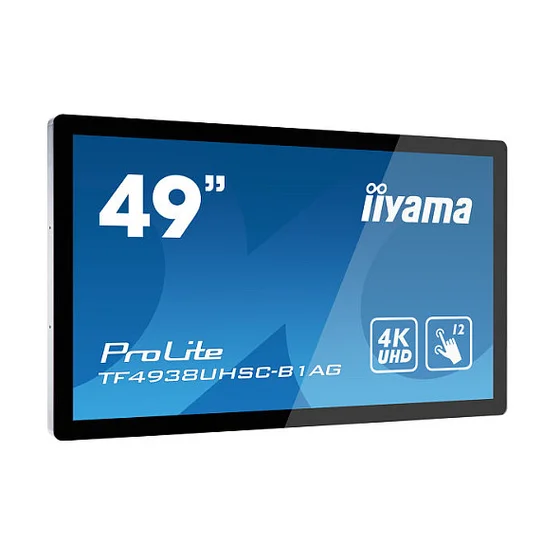 123,2cm/48.5" (3840x2160) iiyama ProLite TF4938UHSC-B1AG 16:9 4K UHD IPS 8ms 60Hz HDMI DisplayPort VGA DVI VESA Speaker Touch Black