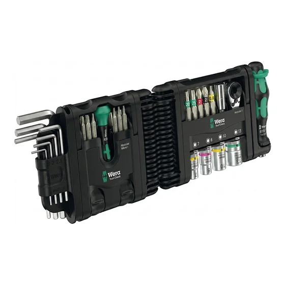 Tool-Check Modular Set 1, mit 3 Werkzeugmodulen (schwarz/grn, 50-teilig, inkl. 1/4" Bit-Ratsche, Winkelschlssel)