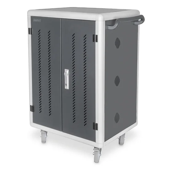 DIGITUS Mobiler Ladeschrank für 30 Notebooks / Tablets bis 15,6 Zoll, Datensynchronisation, UV-C, USB-A