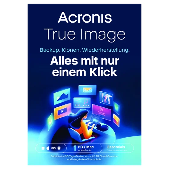 Acronis True Image Essentials - 1 Computer - 1 year subscription - ESD-Download