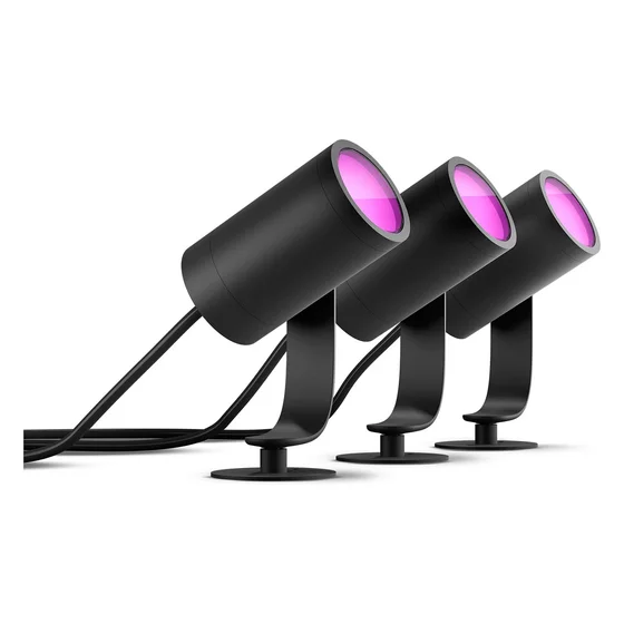 Philips Hue White & Color Ambiance Lily Spot 3 flg. Schwarz 3640lm Basis