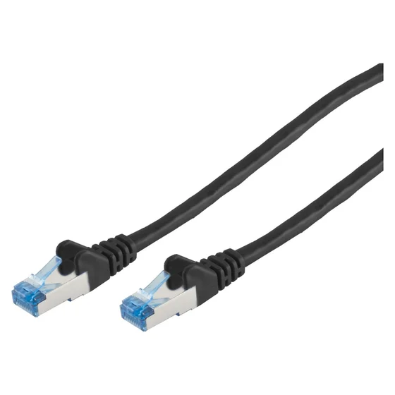 Patchkabel CAT6a RJ45 S/FTP PiMF 0,25m Schwarz