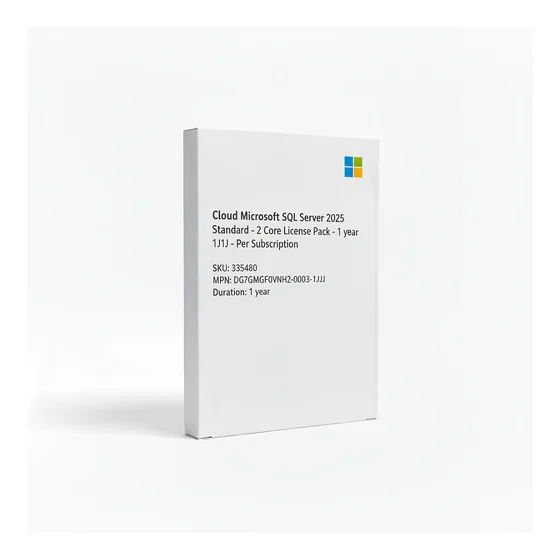 Cloud Microsoft SQL Server 2025 Standard - 2 Core License Pack - 1 year 1J1J - Per Subscription