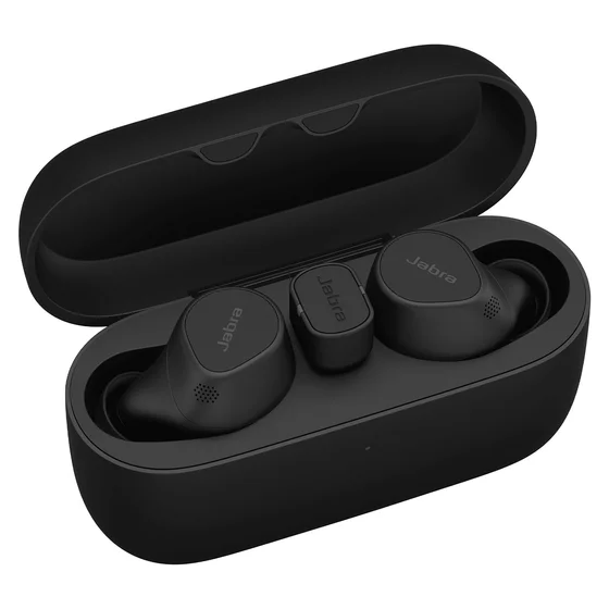 Jabra Evolve2 Buds UC True Wireless earphones with mic in-ear Bluetooth Active noise cancelling USB-C via BT Adapter Black Zoom