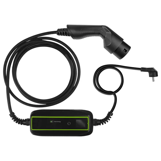 Green Cell Elektroauto Mobiles Ladegerät Schuko > Typ 2 3,6KW 6,5m Schwarz