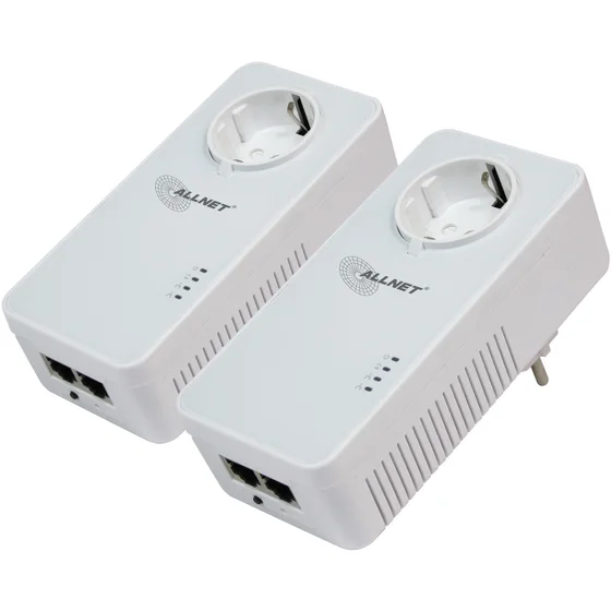 INTD ALLNET Powerline 1200Mbit 2er Bundle Bridge RJ45 HomePlugV2 SmartLink Passtrough ALL1681205v2
