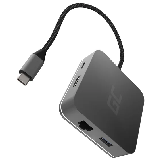 Green Cell AK61 USB-C HUB 6-Port 3xUSB 3.0 USB-C HDMI Gigabit LAN