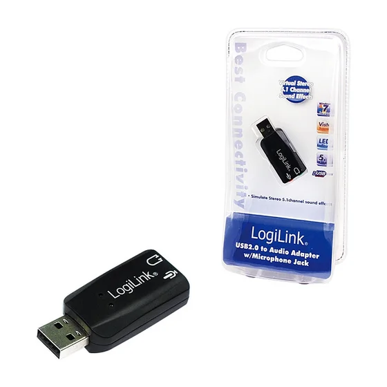 LogiLink USB 2.0 Soundkarte mit Virtual 3D Soundeffekt